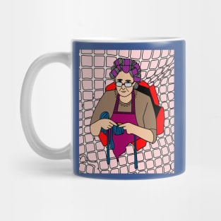 Grandma At The Knitting Hobby Crocheting Mug